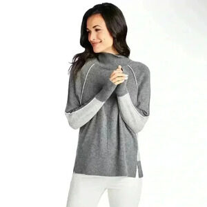 Vineyard vines 100% cashmere multi raglan turtleneck sweater gray size XS
